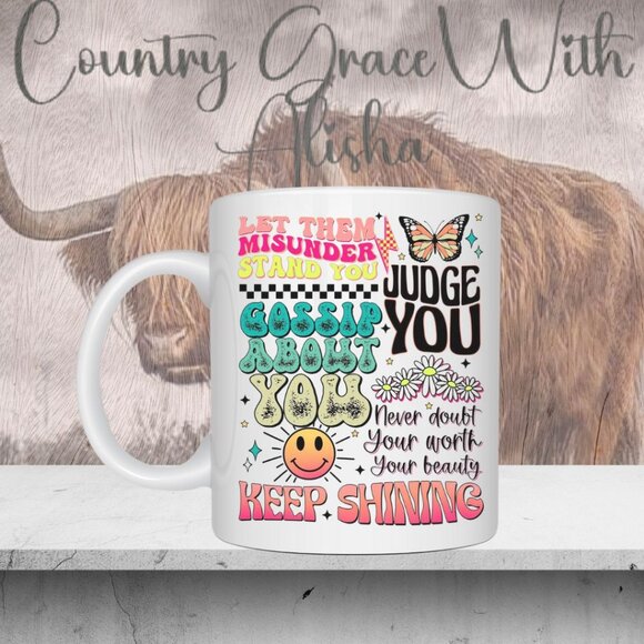 Let The Judge You Inspirational 11oz Ceramic Coffee Mug Tea Cup - Picture 1 of 1